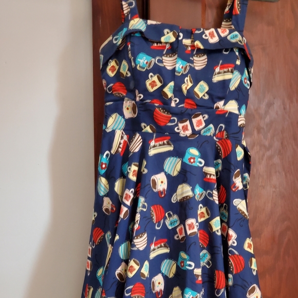 Modcloth style coffee diner dress - Picture 3 of 7